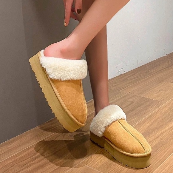 LUCKY BRAND • Chestnut Platform Scuffs Slippers Shoes Includes Box - Picture 4 of 9